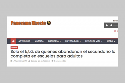 Solo el 5,5% de quienes abandonan el secundario lo completa en escuelas para adultos