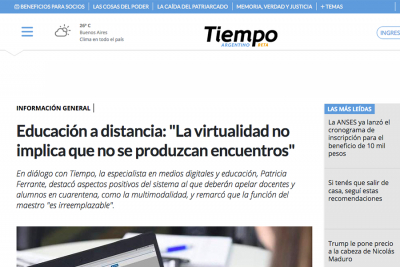 Educaci&oacute;n a distancia: "La virtualidad no implica que no se produzcan encuentros"
