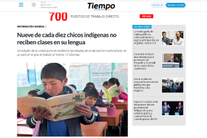 Nueve de cada diez chicos ind&iacute;genas no reciben clases en su lengua