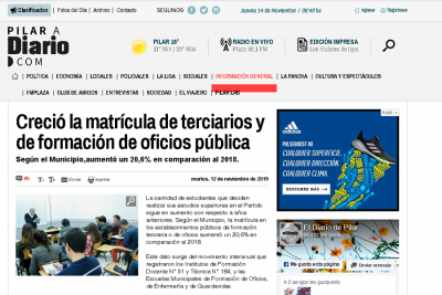 Creci&oacute; la matr&iacute;cula de terciarios y de formaci&oacute;n de oficios p&uacute;blica