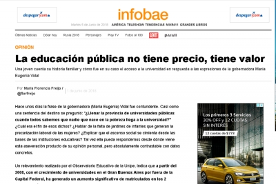 La educaci&oacute;n p&uacute;blica no tiene precio, tiene valor