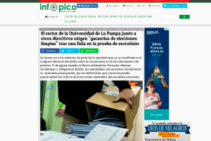 El rector de la Universidad de La Pampa junto a otros directivos exigen "garant&iacute;as de elecciones limpias" tras una falla en la prueba de escrutinio