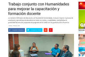 Trabajo conjunto con Humanidades para mejorar la capacitaci&oacute;n y formaci&oacute;n docente