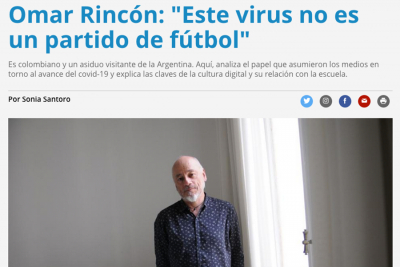 Omar Rinc&oacute;n: "Este virus no es un partido de f&uacute;tbol"