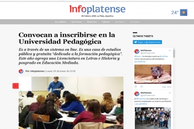 Convocan a inscribirse en la Universidad Pedag&oacute;gica