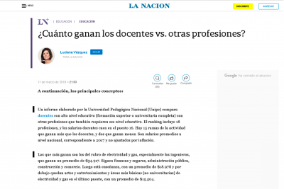 &iquest;Cu&aacute;nto ganan los docentes vs. otras profesiones?