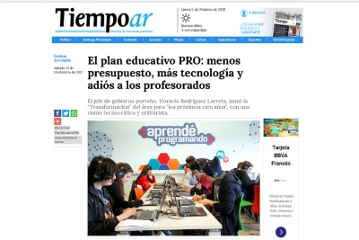 El plan educativo PRO: menos presupuesto, m&aacute;s tecnolog&iacute;a y adi&oacute;s a los profesorados
