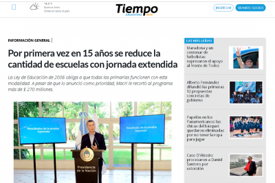 Por primera vez en 15 a&ntilde;os se reduce la cantidad de escuelas con jornada extendida