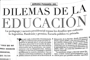 Dilemas de la educaci&oacute;n. Adriana Puiggr&oacute;s