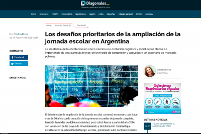 Los desaf&iacute;os prioritarios de la ampliaci&oacute;n de la jornada escolar en Argentina