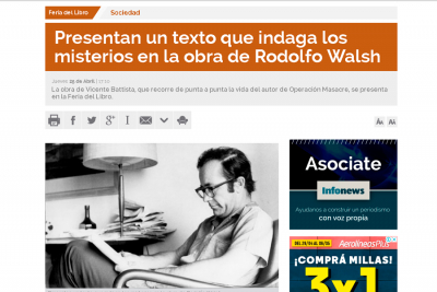 Presentan un texto que indaga los misterios en la obra de Rodolfo Walsh