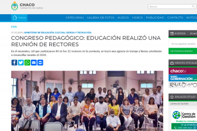 CONGRESO PEDAG&Oacute;GICO: EDUCACI&Oacute;N REALIZ&Oacute; UNA REUNI&Oacute;N DE RECTORES