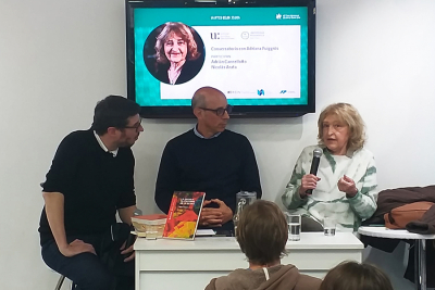 Con la presencia de Adriana Puiggr&oacute;s comenzaron las presentaciones de la UNIPE en la Feria del Libro