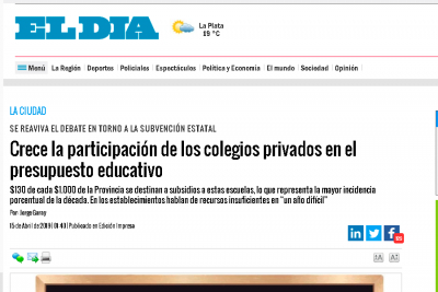 Crece la participaci&oacute;n de los colegios privados en el presupuesto educativo
