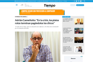 Adri&aacute;n Cannellotto: "En la crisis, los platos rotos terminan pag&aacute;ndolos los chicos"