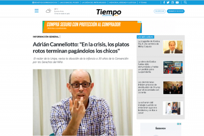 Adri&aacute;n Cannellotto: "En la crisis, los platos rotos terminan pag&aacute;ndolos los chicos"